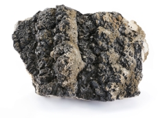 Ore specimen with sphalerite crystals ("Black Jack", "Zinc Blende"), Schauinsland mine near Freiburg, southern Black Forest, Baden-Württemberg, Germany, Kübler Collection, inventory number IX,624a, photo: Axel Killian