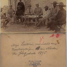 »Major Leutwein verhandelt mit Hererohäuptlingen im Norden des Schutzgebietes 1895«, Slg. Kurt Schwabe, Ethnologische Sammlung MNM