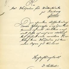Letter Lübbert, 1 October 1900, SAF D. Sm. 34/1