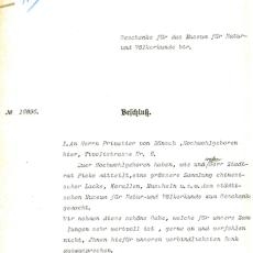 Beschluss des Stadtrates zur Annahme der Sammlung Baensch, 1905, SAF D.Sm.32/1b
