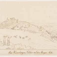 © Augustinermuseum – Städtische Museen Freiburg  Johann Martin Morat, „Das Küssenberger-Schloss von der Morgen-Seite“, 1823 Foto: Axel Killian Inv. D 26/044 b
