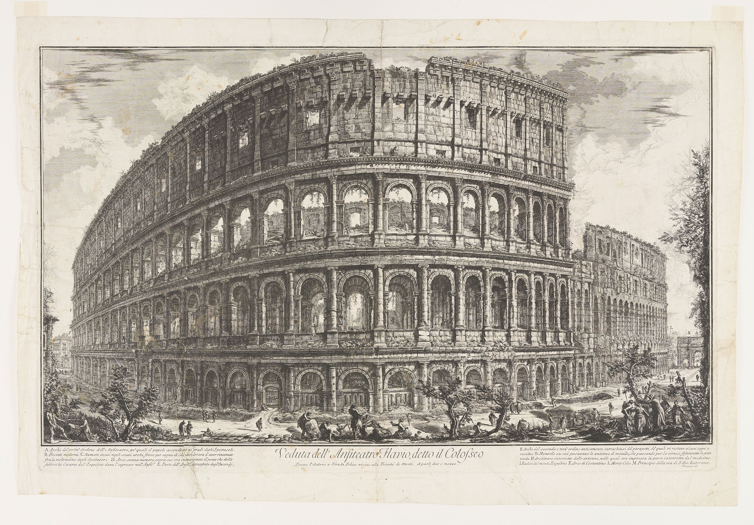 Giovanni Battista Piranesi, „Veduta dell'Anfiteatro Flavio, detto il Colosseo“(Ausschnitt), 1761, Foto: Axel Killian