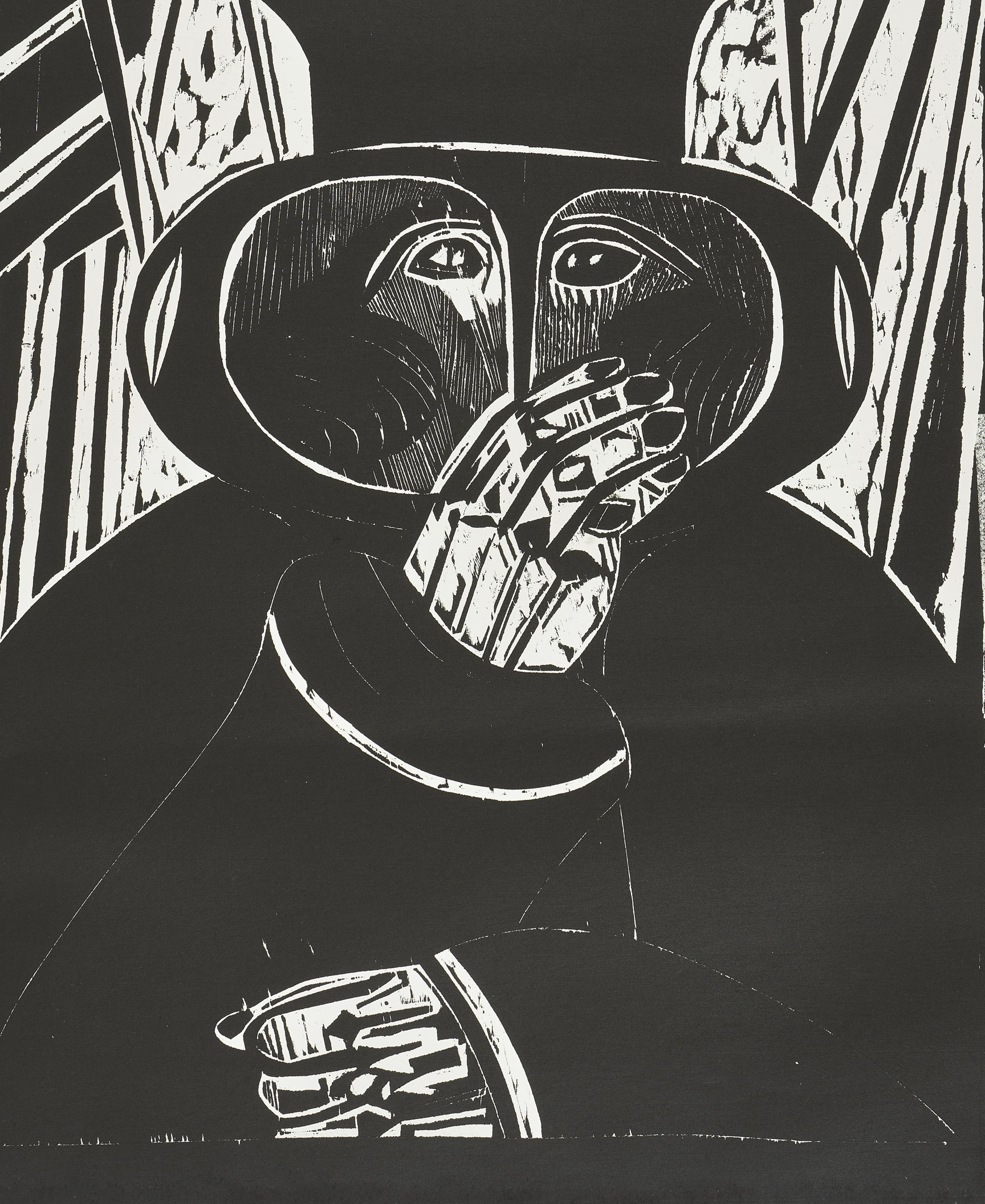 Christoph Meckel, Figur mit Maske (Ausschnitt), 1961, Museum für Neue Kunst – Städtische Museen Freiburg © VG Bild-Kunst, Bonn 2022, Foto: Axel Killian