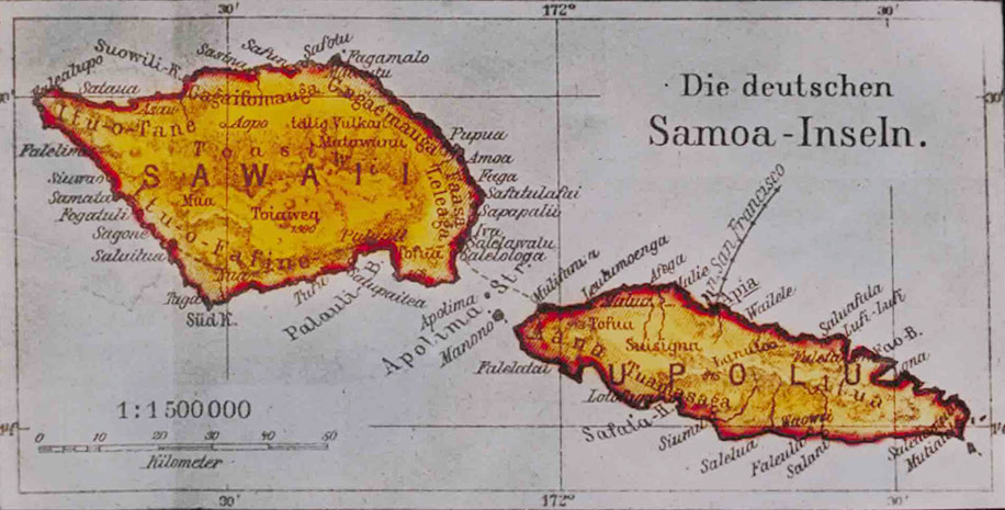 Map German Samoa, no year, Colonial Image Archive, University Library Frankfurt/Main