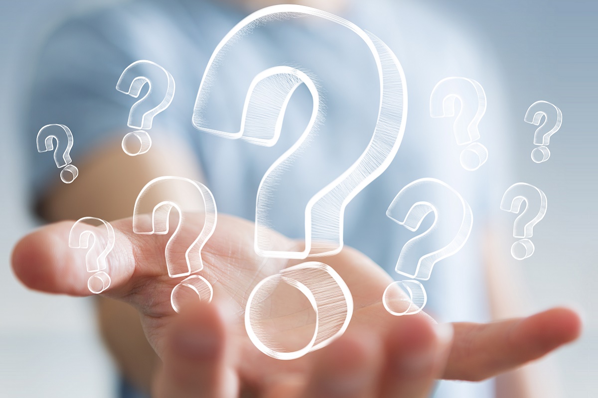 Hand und Fragezeichen